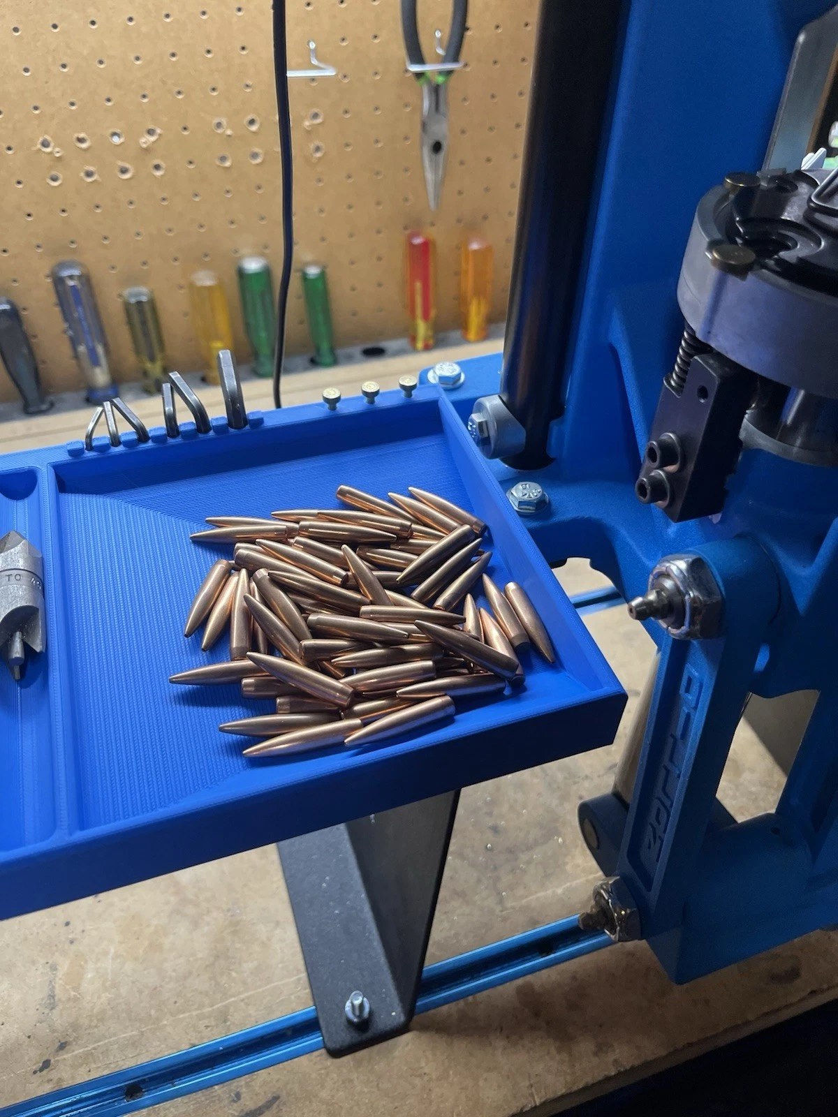 Dillon XL750/650 Bullet Tray & Bracket with rifle bullets